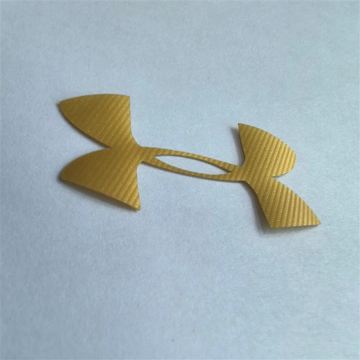 PU badge with texture